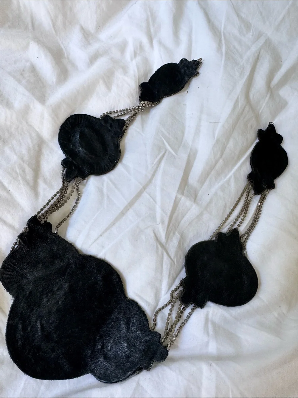 Turquoise leather Bibb statement necklace